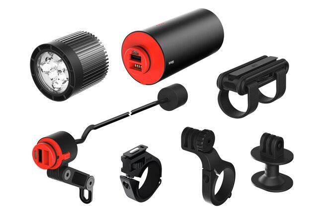 KnogKnog Scheinwerfer PWR MTB 2000 Set mit Helm- und Lenkerhalter black