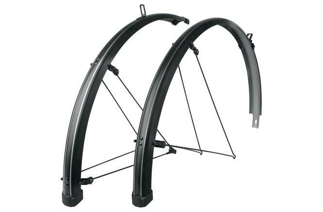 SKSSKS Schutzblechgarnitur Bluemels Stripes Kunststoff 28" 45 mm schwarz matt