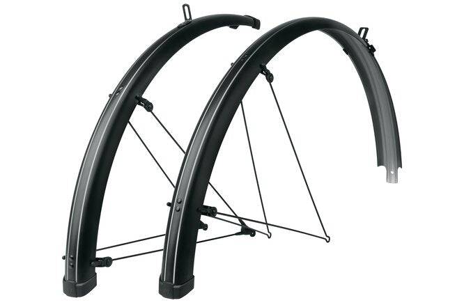 SKSSKS Schutzblechgarnitur Bluemels Stripes Kunststoff 28" 55 mm schwarz matt