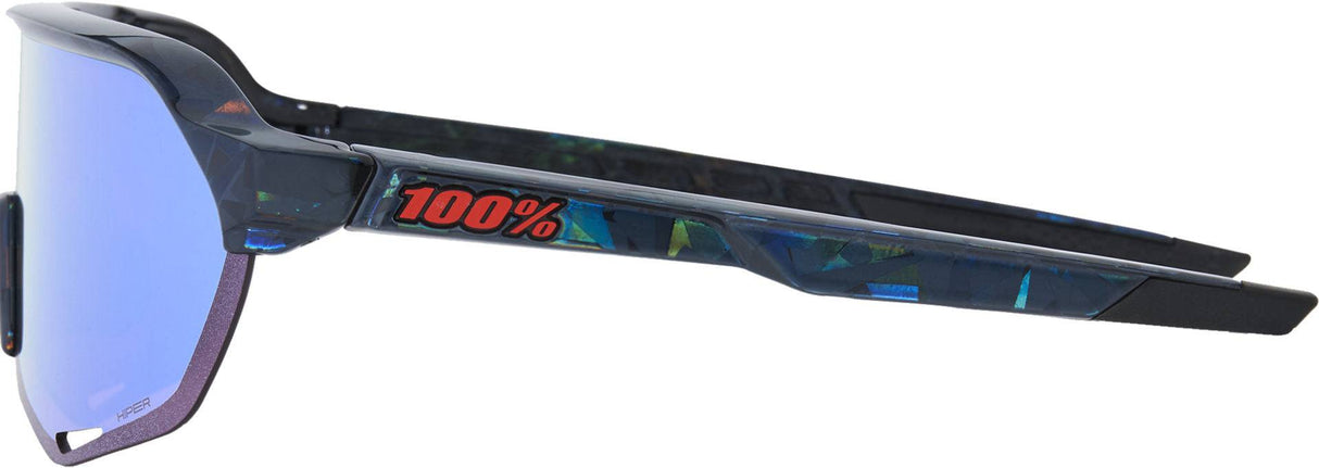100percent100percent-Brille S2 -Black Holographic -Hiper Blue Multilayer Mirror Lens