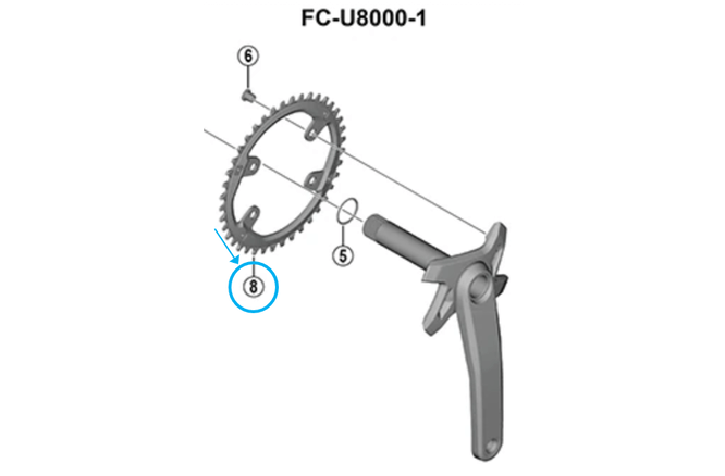 ShimanoShimano Kettenblatt CUES FC-U8000-1 42 Zähne