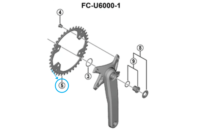 ShimanoShimano Kettenblatt CUES FC-U6000-1 40 Zähne