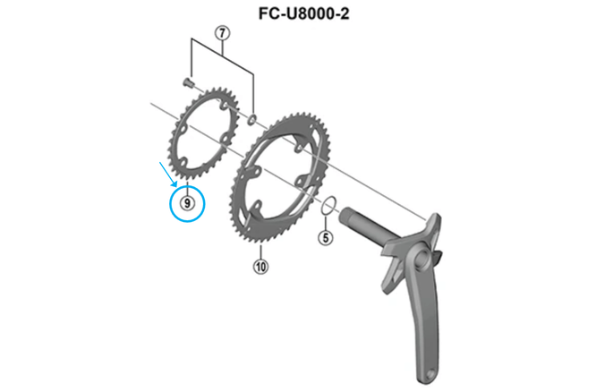 ShimanoShimano Kettenblatt CUES FC-U8000-2 32 Zähne BM