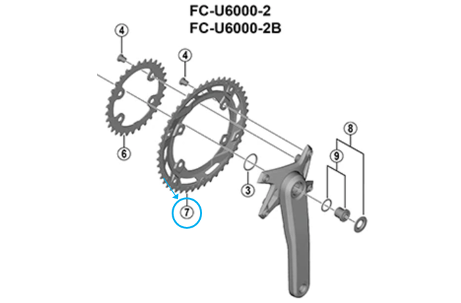 ShimanoShimano Kettenblatt CUES FC-U6000-2 36 Zähne BK