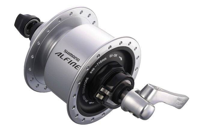 ShimanoShimano Nabendynamo ALFINE DH-S501 100 mm Center-Lock 36-Loch 6V/3.0W QR silber