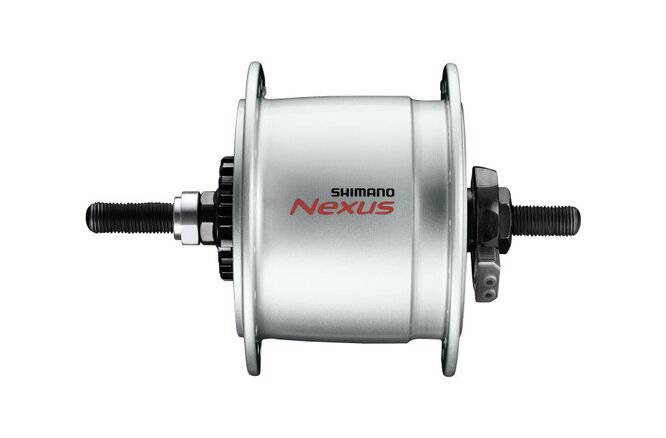 ShimanoShimano Nabendynamo DH-C6000 100 mm Rollenbremsen 36-Loch 6V/3.0W Mutterverschluss silber