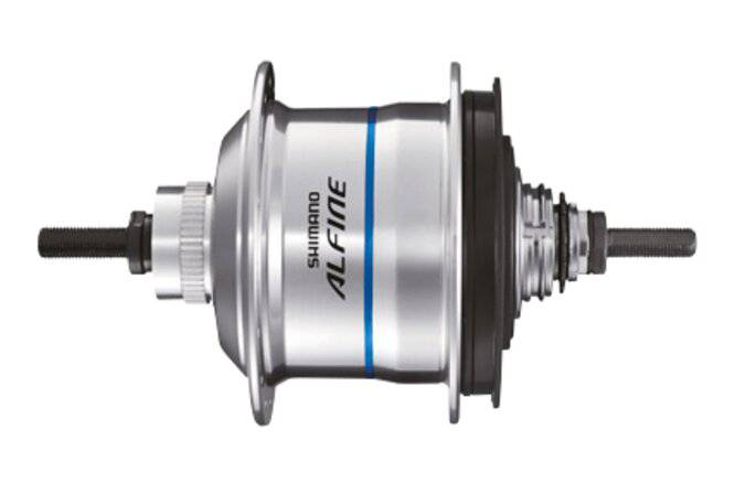 ShimanoShimano Getriebenabe ALFINE SG-S7051 8-Gang Di2 36-Loch Center-Lock 135 mm silber