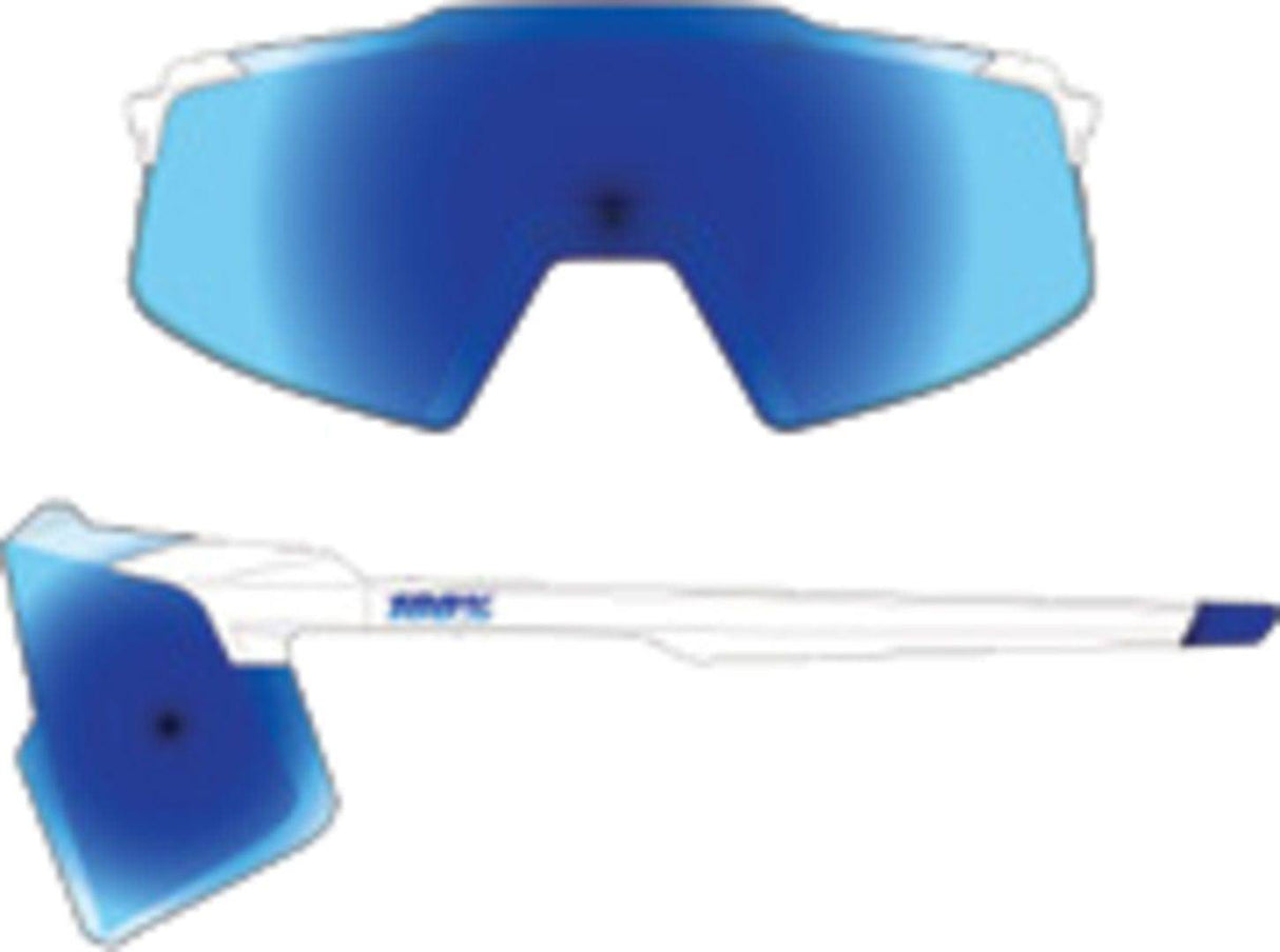 100percent100percent-Aerocraft - Matte White - HiPER Blue Mirror Lens