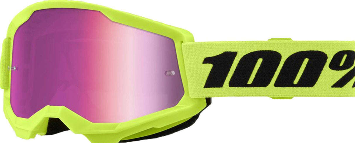 100percent100percent-STRATA 2 Goggle Neon Yellow - Mirror Pink Lens