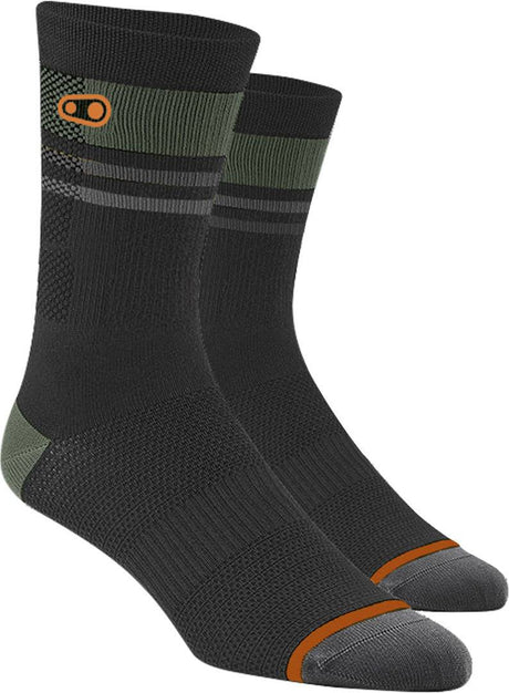 Crankbrothers Crankbrothers-Socken Trail schwarz-orange-grün L-XL