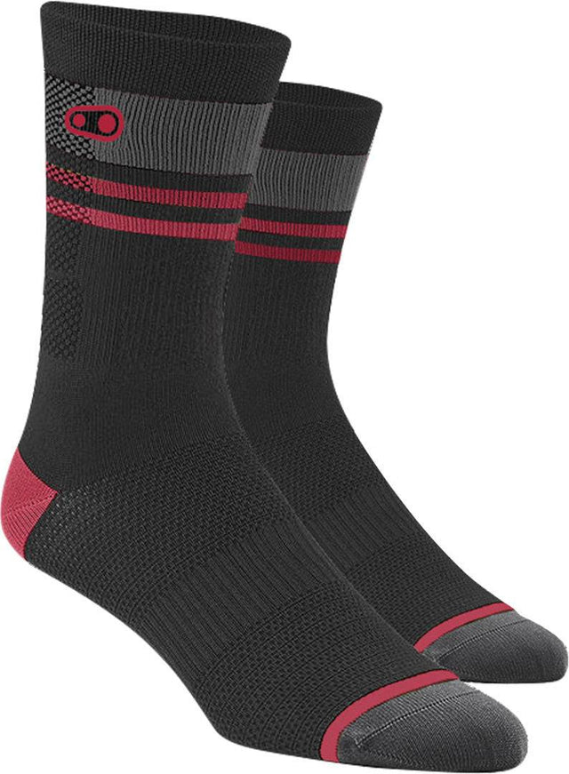 Crankbrothers Crankbrothers-Socken Trail schwarz-rot-grau L-XL