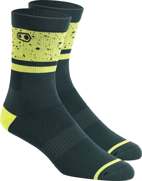 Crankbrothers Crankbrothers-Socken Trail Splatter schwarz-lime L-XL