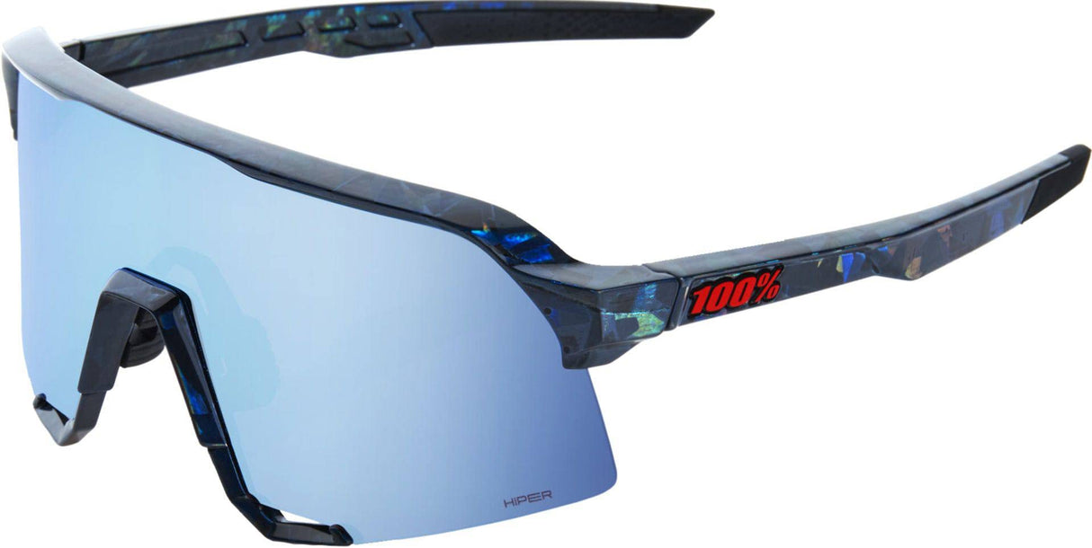 100percent 100percent-Brille S3 -Black Holographic -Hiper Blue Multilayer Mirror Lens