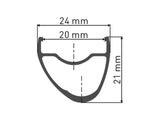 DT Swiss DT Swiss-RR 421 Felge asymmetric DB 700c 20 24L