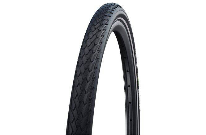 Schwalbe Schwalbe Pneu Green Marathon 700x28C GG Starr mit Reflexstreifen black