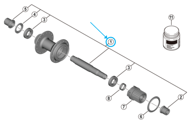 ShimanoShimano Achse komplett FH-MT410-B