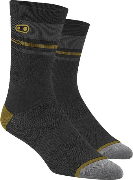 Crankbrothers Crankbrothers-Socken Trail schwarz-gold-grau L-XL