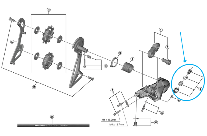 Shimano Kabelstellschraube RD-R9100