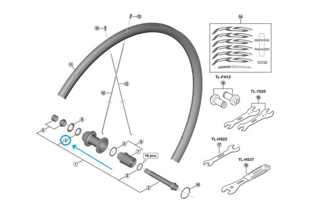 Shimano Kugellagerkäfig WH-RS170-CL-F12